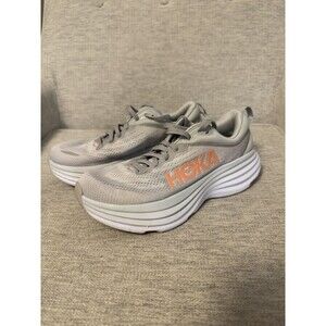 Hoka One One Bondi 8 (Womens 8B )White Harbor Mist Lunar Rock Running Shoes